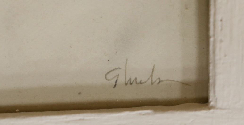 Gluck (Hannah Gluckstein) (1895-1978), pencil on paper, Study of a branch, signed, Fine Art Society label verso, 13 x 9cm